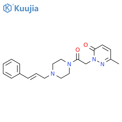 6-methyl-2-(2-oxo-2-{4-(2E)-3-phenylprop-2-en-1-ylpiperazin-1-yl}ethyl)-2,3-dihydropyridazin-3-one structure