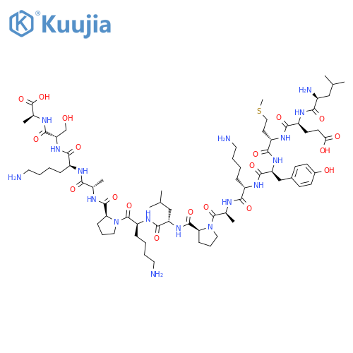 L-Alanine, L-leucyl-L-a-glutamyl-L-methionyl-L-tyrosyl-L-lysyl-L-alanyl-L-prolyl-L-leucyl-L-lysyl-L-prolyl-L-alanyl-L-lysyl-L-seryl-(9CI) structure