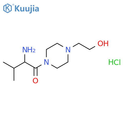 2-Amino-1-4-(2-hydroxyethyl)-1-piperazinyl-3-methyl-1-butanone hydrochloride structure