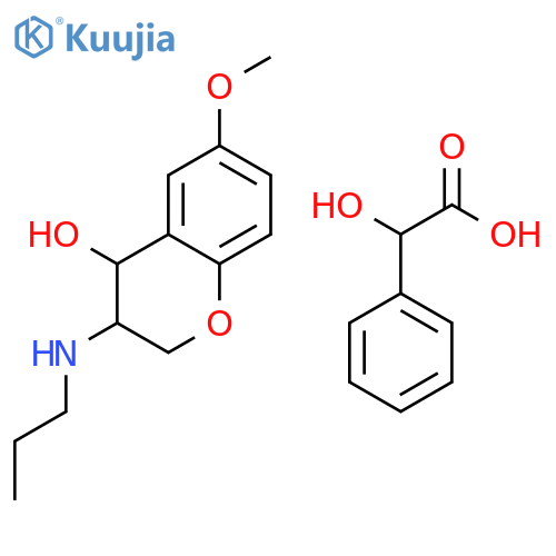 (3R,4R)-6-Methoxy-3-(propylamino)chroman-4-ol 2-hydroxy-2-phenylacetate structure