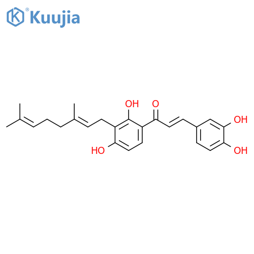 2-Propen-1-one,1-(2,4-dihydroxyphenyl)-3-[5-[(2E)-3,7-dimethyl-2,6-octadien-1-yl]-2,4-dihydroxyphenyl]-,(2E)- structure