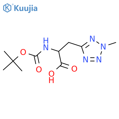 2-{(tert-butoxy)carbonylamino}-3-(2-methyl-2H-1,2,3,4-tetrazol-5-yl)propanoic acid structure
