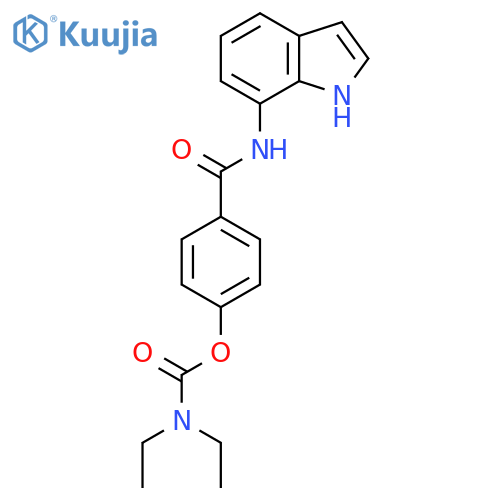 4-((1H-Indol-7-yl)carbamoyl)phenyl diethylcarbamate structure