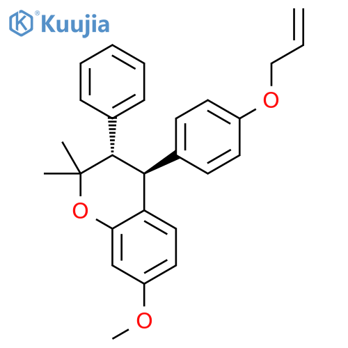 2H-1-Benzopyran,3,4-dihydro-7-methoxy-2,2-dimethyl-3-phenyl-4-[4-(2-propenyloxy)phenyl]-,trans- (9CI) structure