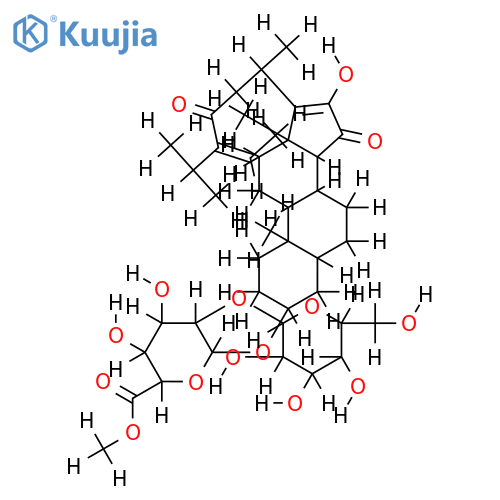 3beta-O-[beta-D-glucopyranosyl-(1->2)-beta-D-glucopyranosyloxyuronic acid]-16-hydroxy-5alpha,14beta-poriferasta-16,24(24(1))-diene-15,23-dione methyl ester structure