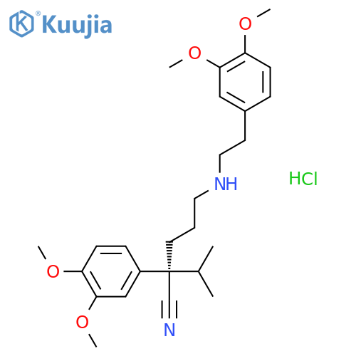 Benzeneacetonitrile, a-[3-[[2-(3,4-dimethoxyphenyl)ethyl]amino]propyl]-3,4-dimethoxy-a-(1-methylethyl)-, (aR)- structure