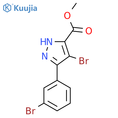 Methyl 4-bromo-3-(3-bromophenyl)-1H-pyrazole-5-carboxylate structure
