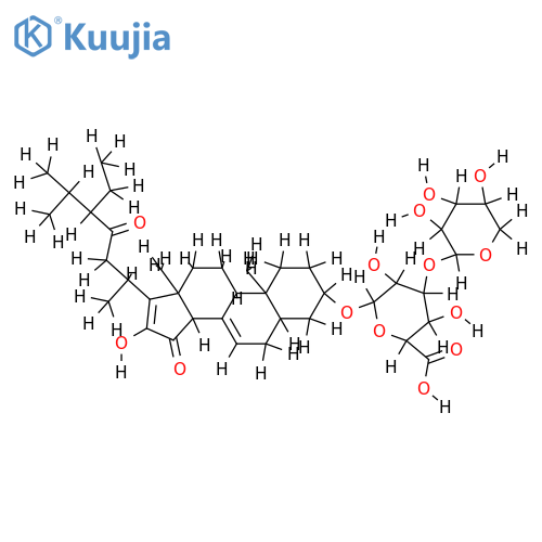 16-hydroxy-3beta-O-[beta-D-xylopyranosyl-(1->3)-beta-D-glucopyranosyloxyuronic acid]-5alpha,14beta-poriferasta-7,16-diene-15,23-dione structure