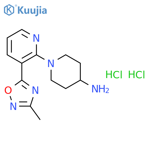 1-3-(3-Methyl-1,2,4-oxadiazol-5-yl)pyridin-2-ylpiperidin-4-amine dihydrochloride structure