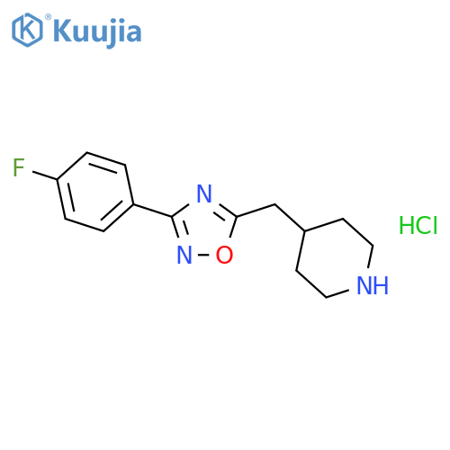 4-{3-(4-Fluorophenyl)-1,2,4-oxadiazol-5-ylmethyl}piperidine structure