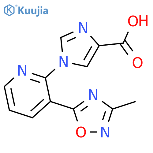 1-3-(3-Methyl-1,2,4-oxadiazol-5-yl)pyridin-2-yl-1H-imidazole-4-carboxylic acid structure