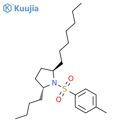 Pyrrolidine,2-butyl-5-heptyl-1-[(4-methylphenyl)sulfonyl]-, (2R,5R)-rel- structure