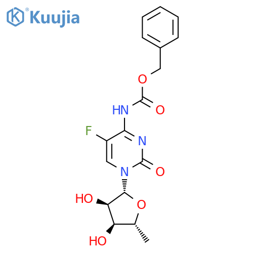 benzyl N-{1-(2R,3R,4S,5R)-3,4-dihydroxy-5-methyloxolan-2-yl-5-fluoro-2-oxo-1,2-dihydropyrimidin-4-yl}carbamate structure