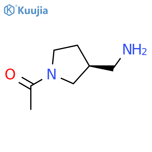1-[(3S)-3-(aminomethyl)pyrrolidin-1-yl]ethan-1-one structure