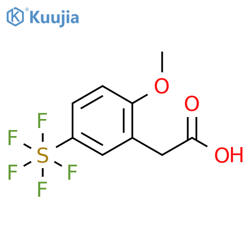 2-Methoxy-5-(pentafluorosulfur)phenylacetic acid structure
