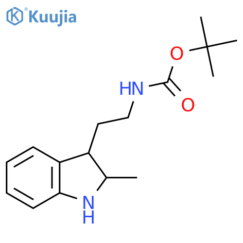 tert-butyl N-2-(2-methyl-2,3-dihydro-1H-indol-3-yl)ethylcarbamate structure