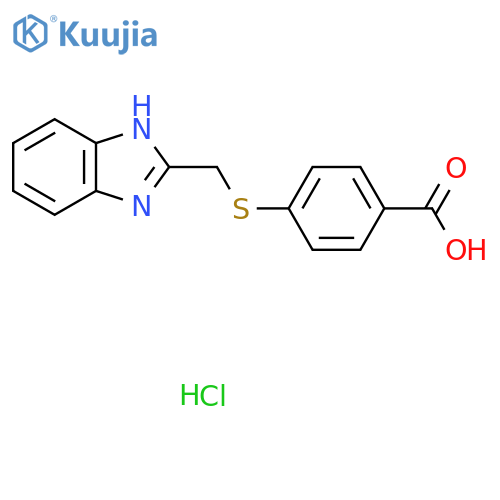 4-(1H-1,3-benzodiazol-2-ylmethyl)sulfanylbenzoic acid hydrochloride structure
