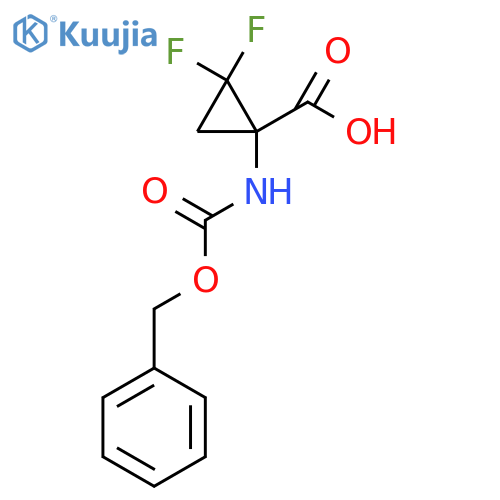 1-(((benzyloxy)carbonyl)amino)-2,2-difluorocyclopropane-1-carboxylic acid structure