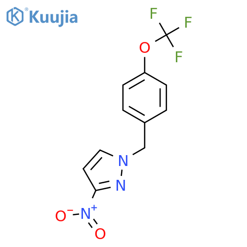 3-Nitro-1-{[4-(trifluoromethoxy)phenyl]methyl}-1H-pyrazole structure