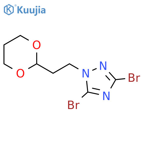 3,5-Dibromo-1-[2-(1,3-dioxan-2-yl)ethyl]-1H-1,2,4-triazole structure