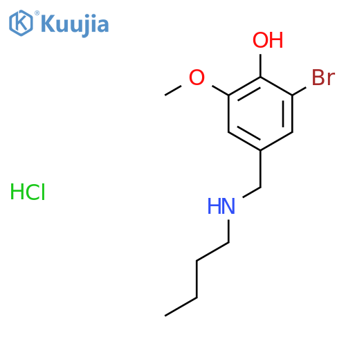 2-Bromo-4-[(butylamino)methyl]-6-methoxyphenol hydrochloride structure