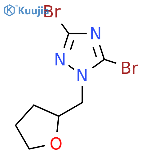 3,5-Dibromo-1-(oxolan-2-ylmethyl)-1H-1,2,4-triazole structure