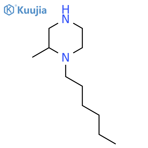 1-Hexyl-2-methylpiperazine structure