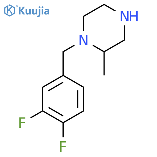 1-[(3,4-Difluorophenyl)methyl]-2-methylpiperazine structure