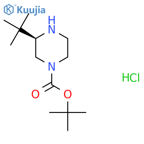 (R)-Tert-butyl 3-tert-butylpiperazine-1-carboxylate hydrochloride structure