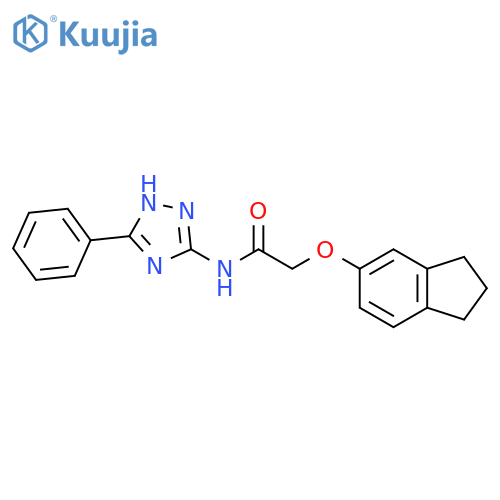 2-(2,3-dihydro-1H-inden-5-yloxy)-N-(3-phenyl-1H-1,2,4-triazol-5-yl)acetamide structure