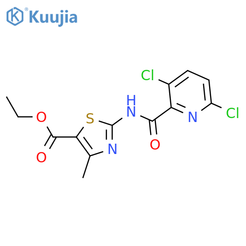 Ethyl 2-(3,6-dichloropyridine-2-amido)-4-methyl-1,3-thiazole-5-carboxylate structure