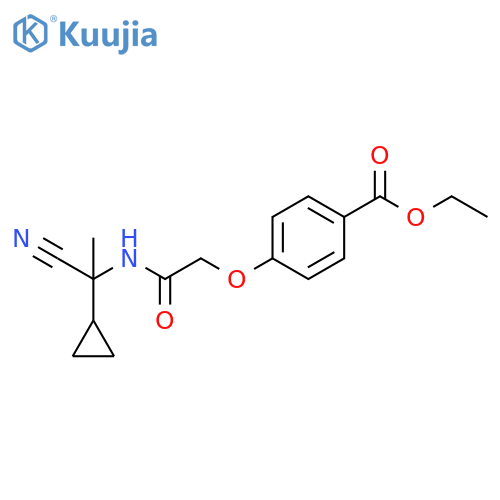 Ethyl 4-[2-[(1-cyano-1-cyclopropylethyl)amino]-2-oxoethoxy]benzoate structure