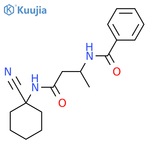 N-(1-cyanocyclohexyl)-3-(phenylformamido)butanamide structure