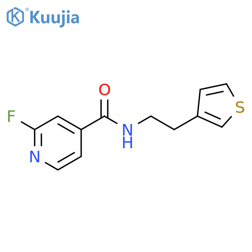 2-fluoro-N-2-(thiophen-3-yl)ethylpyridine-4-carboxamide structure