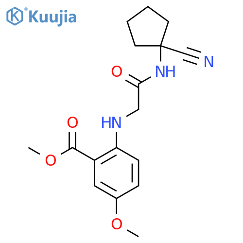 Methyl 2-[[2-[(1-cyanocyclopentyl)amino]-2-oxoethyl]amino]-5-methoxybenzoate structure