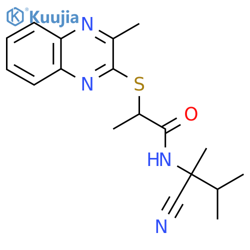 N-(1-cyano-1,2-dimethylpropyl)-2-[(3-methylquinoxalin-2-yl)sulfanyl]propanamide structure
