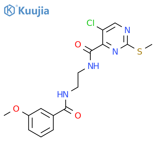 5-chloro-N-{2-[(3-methoxyphenyl)formamido]ethyl}-2-(methylsulfanyl)pyrimidine-4-carboxamide structure