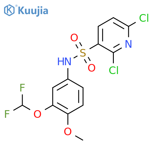 2,6-dichloro-N-[3-(difluoromethoxy)-4-methoxyphenyl]pyridine-3-sulfonamide structure