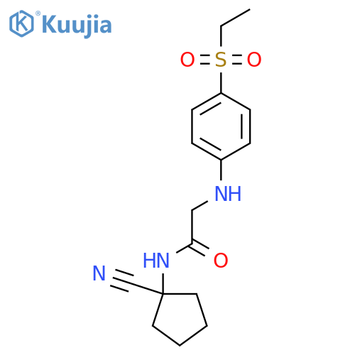 N-(1-cyanocyclopentyl)-2-(4-ethylsulfonylanilino)acetamide structure