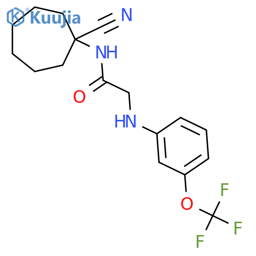 N-(1-cyanocycloheptyl)-2-{[3-(trifluoromethoxy)phenyl]amino}acetamide structure