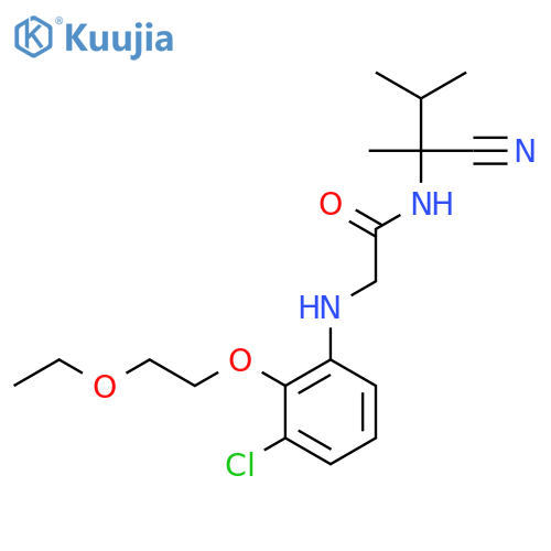 2-{[3-chloro-2-(2-ethoxyethoxy)phenyl]amino}-N-(1-cyano-1,2-dimethylpropyl)acetamide structure