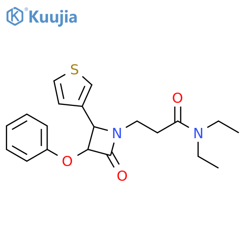 N,N-Diethyl-2-oxo-3-phenoxy-4-(3-thienyl)-1-azetidinepropanamide structure