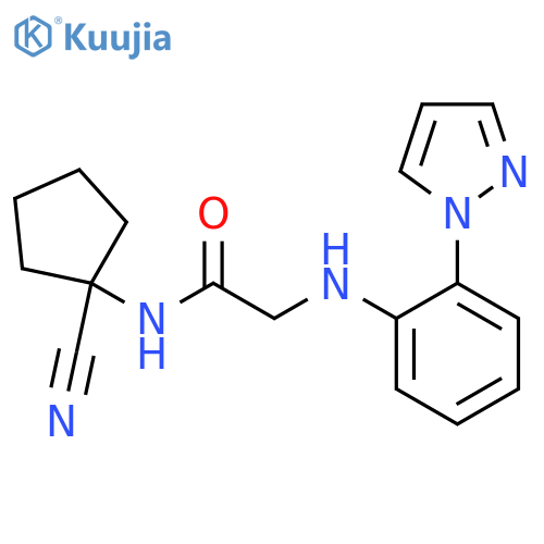 N-(1-cyanocyclopentyl)-2-{[2-(1H-pyrazol-1-yl)phenyl]amino}acetamide structure