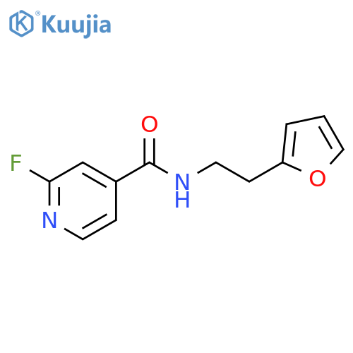 2-fluoro-N-2-(furan-2-yl)ethylpyridine-4-carboxamide structure