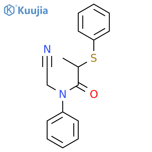 N-(cyanomethyl)-N-phenyl-2-(phenylsulfanyl)propanamide structure