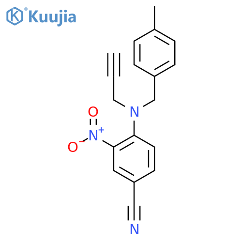 4-[(4-Methylphenyl)methyl-prop-2-ynylamino]-3-nitrobenzonitrile structure