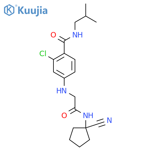 2-chloro-4-({[(1-cyanocyclopentyl)carbamoyl]methyl}amino)-N-(2-methylpropyl)benzamide structure