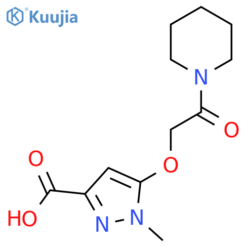1-Methyl-5-(2-oxo-2-(piperidin-1-yl)ethoxy)-1H-pyrazole-3-carboxylic acid structure