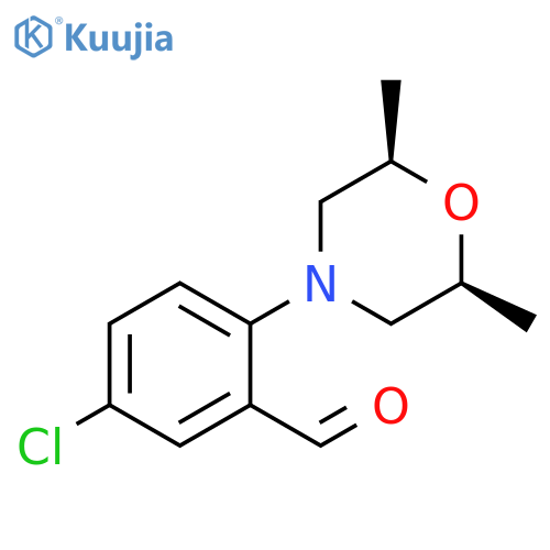 5-chloro-2-[(2R,6S)-2,6-dimethylmorpholin-4-yl]benzaldehyde structure
