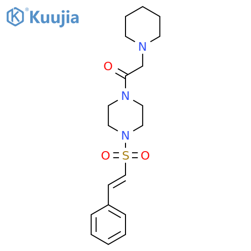 1-[4-[(E)-2-phenylethenyl]sulfonylpiperazin-1-yl]-2-piperidin-1-ylethanone structure